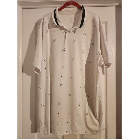 Nike Mens Dri-Fit Polo Golf Clubs White XXL - Picture 1 of 4